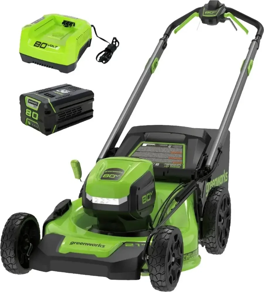 Greenworks 80V 21-Inch Self-Propelled Lawn Mowers. - Image 1