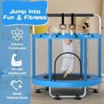 ZCMHAXJ 55″ Trampoline for Kids with Enclosure, 440lbs Capacity Indoor & Outdoor Toddler Trampoline with Adjustable Gymnastics Bar & Toys, for Boys & Girls - Image 5