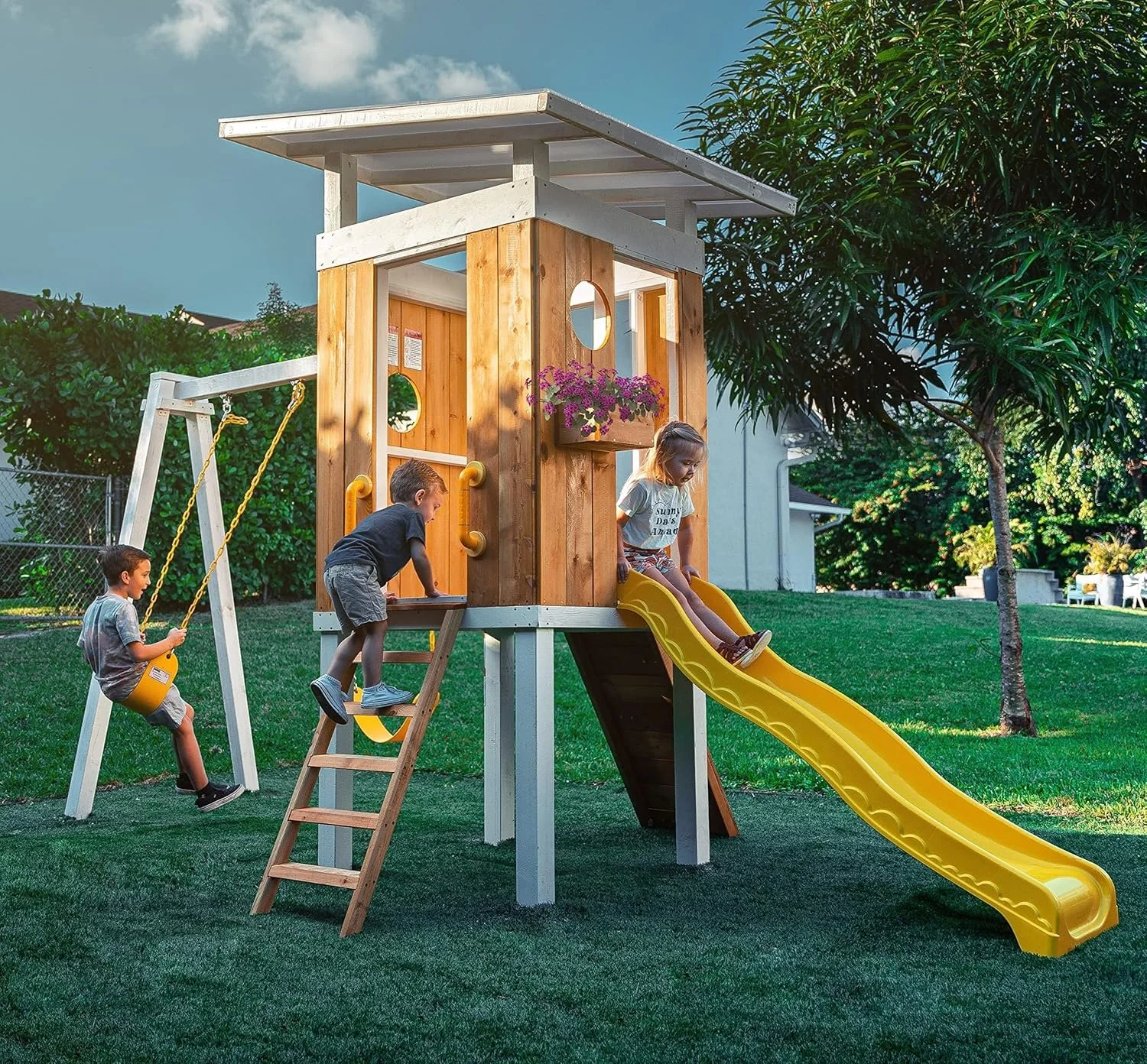 Avenlur Forest Modern Backyard Outdoor Swing Set - Image 1