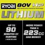 RYOBI 80v Hp brushless 30″ self-propelled dual-blade lawn mower kit - Image 15