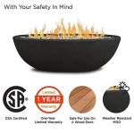 Real Flame 48.25 in. x 28.25 in. Riverside Oval Propane Gas Fire Bowl, Shale - Image 3