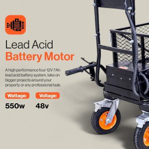 SuperHandy 48V Electric Power Wagon Utility Cart, 660 lb Load, 1000 lb Hauling Capacity - Image 4