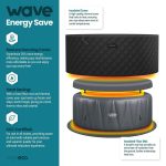 Wave Atlantic 6-Person Inflatable Hot Tub | Integrated Eco Heater | 130 Aquajet Massage System | Anti-Freeze Protection | Quick 15-Minute Setup | Gray Rattan - Image 6
