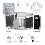 Wave Atlantic 4-Person Round inflatable Hot Tub with integrated Heater and Aquajet Massage System - Image 9