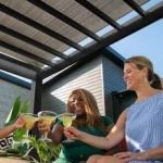 16×12 trenton modern steel pergola with sail shade soft canopy - Image 11